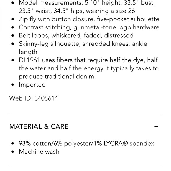 NWT DL1961 Florence Ankle Size 26 - Picture 2 of 5